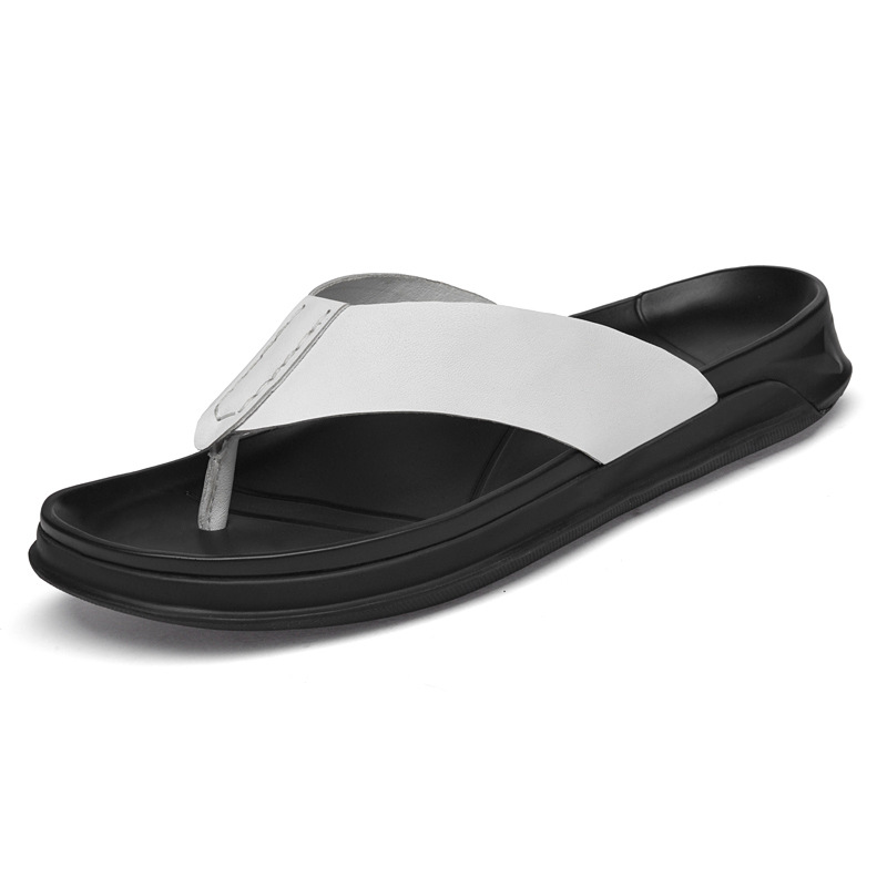 Flip Flop Leather Men - Men's Summer Genuine leather Sandals Soft