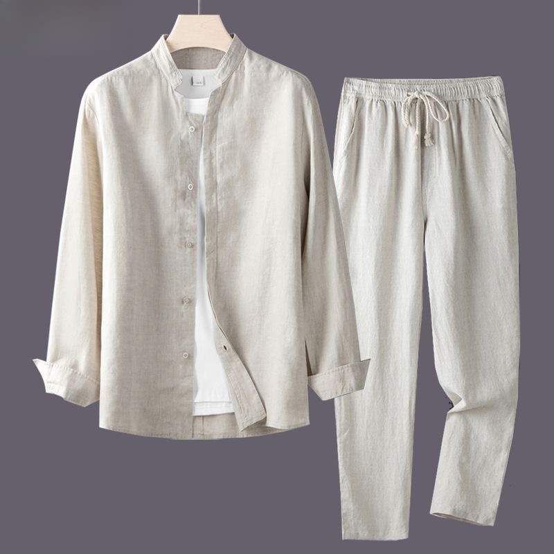 Linen Shirt Breathable - White Long Sleeve Shirt And Loose