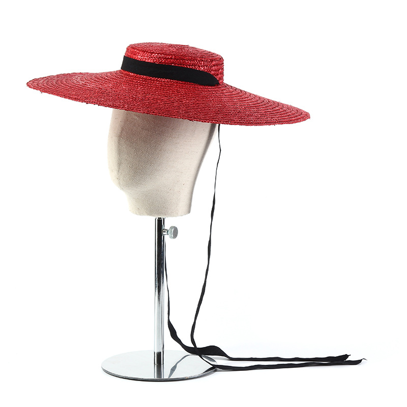 15Cm Rộng Vành Mũ Rơm Đầu Dẹt  - đánh giá và giá Bucket Hat Straw