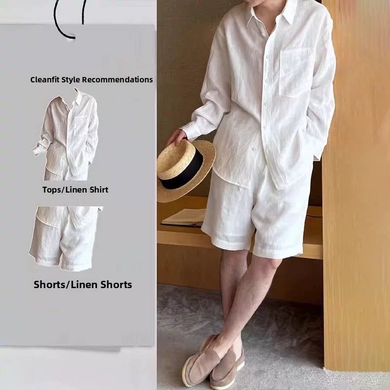 Summer Fashionable Linen Set M - đánh giá và giá Linen Shirt Breathable