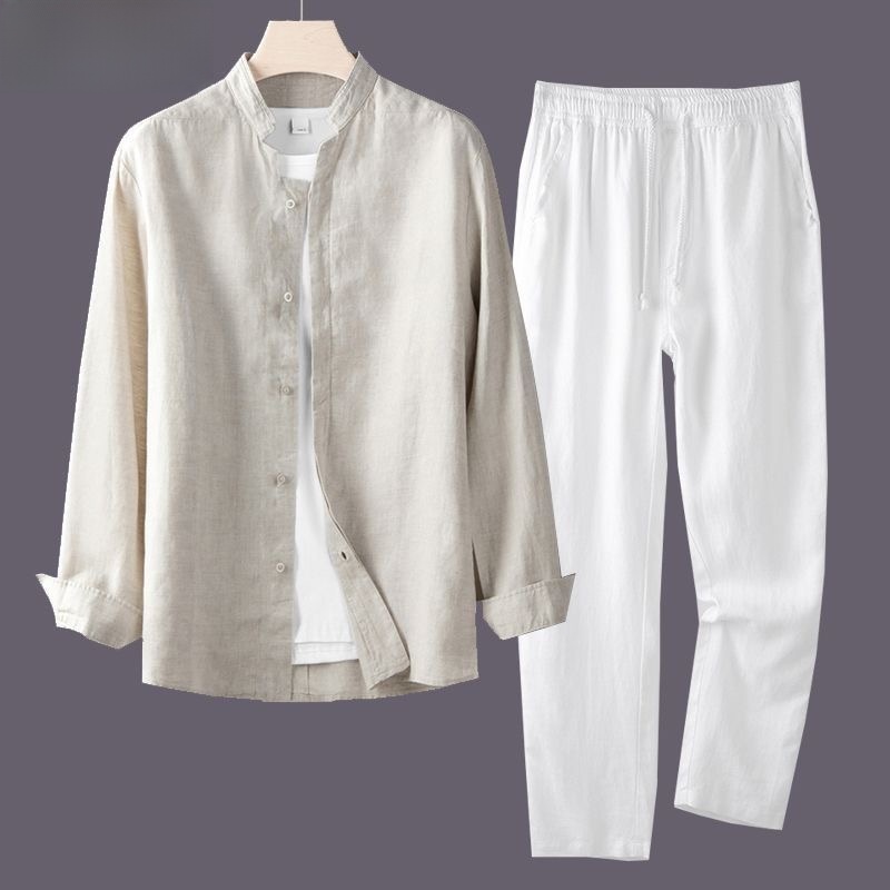 White Long Sleeve Shirt And Lo - đánh giá và giá Linen Shirt Breathable