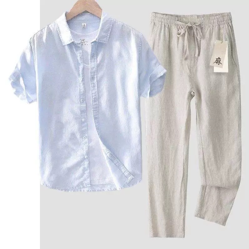 Pure Linen Cotton Shirt Men's  - đánh giá và giá Linen Shirt Breathable