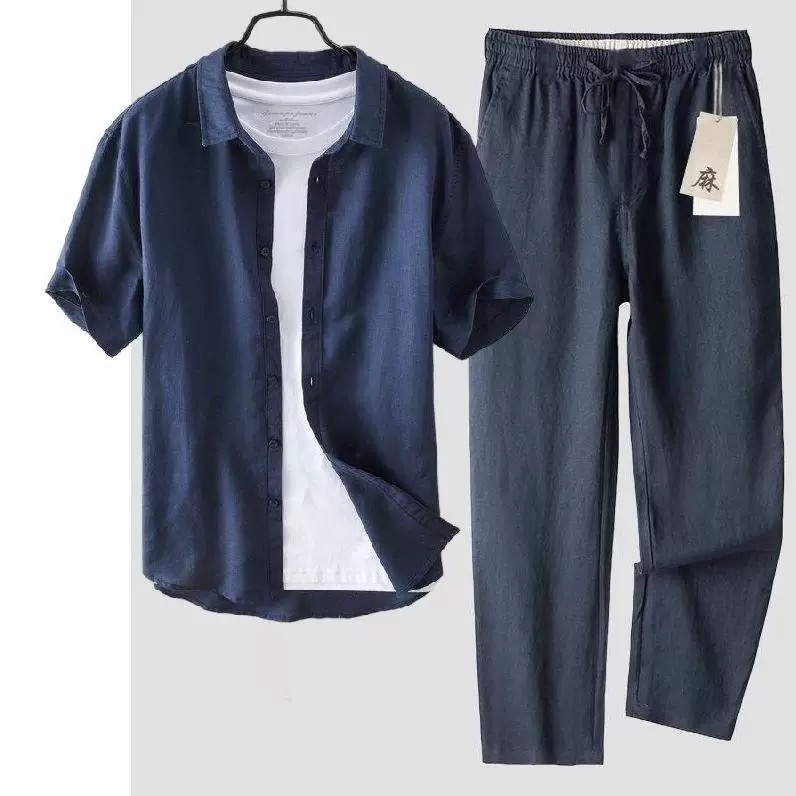 Pure Linen Cotton Shirt Men's  - đánh giá và giá Linen Shirt Breathable