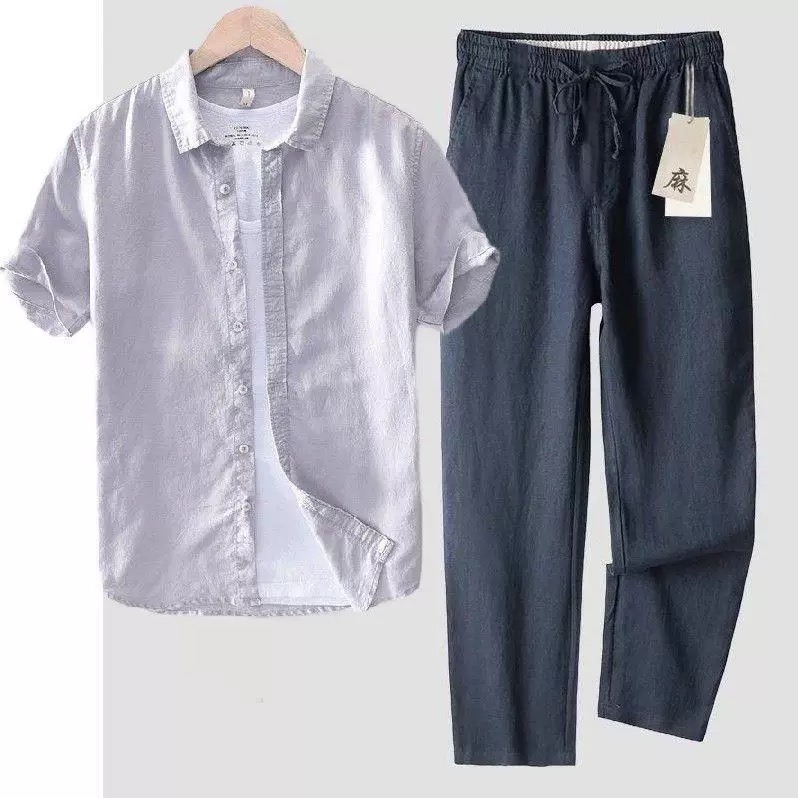 Pure Linen Cotton Shirt Men's  - đánh giá và giá Linen Shirt Breathable