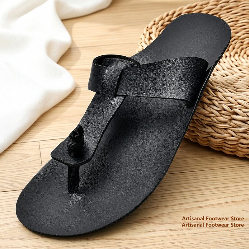 Men Retro Leather Flip Flops S - đánh giá và giá Flip Flop Leather Men